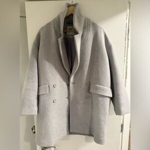 Abercrombie & Fitch Dad AF Oversized Double-Breasted Wool Blend Coat | Small
